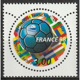 France "98" timbre rond, coupe du monde de football. Neuf** 1998 n° 3139