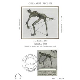 Fdc Cp 1993 - Europa - « Le griffu » de Germaine Richier - Yvert 2798