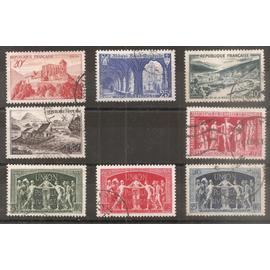 841A à 843 / 849 à 852 (1949) Séries Monuments et Sites / Ch. De Commerce / Union Postale Oblitérées (cote 3,4e) (7385)