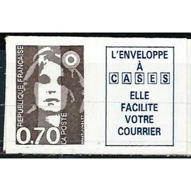 france 1994, très beau timbre neuf** luxe yvert 2873b, type marianne du bicentenaire 0.70f. brun gris, auto-adhésif avec vignette publicitaire - l