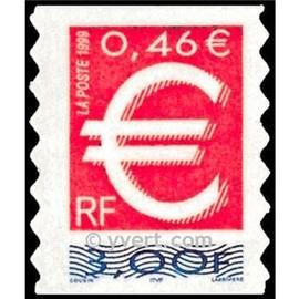 france 1999, très beau timbre neuf** luxe auto-adhésif yvert 3215, naissance du logo euro.