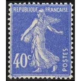 France timbre type semeuse fond plein** 237 40c outremer