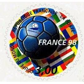france 1998, tres beau timbre neuf** luxe yvert 17, auto-adhésif, coupe du monde de football, timbre issu du feuillet.