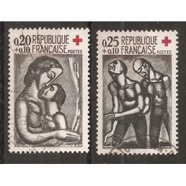 1323 - 1324 (1961) Série Croix-Rouge oblitérée (cote 6,25e) (7448)