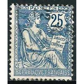 France timbre type Mouchon retouché° 127 25 c bleu