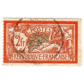 France timbre type Merson° 145 2f orange et vert-bleu