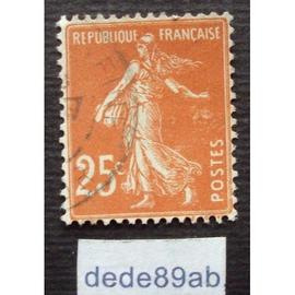 France timbre type semeuse fond plein° 235 25c jaune-brun