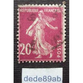 France timbre type semeuse fond plein° 190 20c lilas-rose