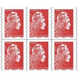 Lot de 12 timbres Marianne rouge tarif lettre prioritaire