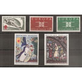 1395 à 1399 (1963) Série de timbres neufs N** (cote 4,6e) (8727)