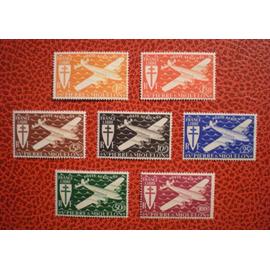 Lot de 7 timbres neufs ** - Série de Londres - Poste aérienne - France libre - Série complète - St Pierre & Miquelon - Saint-Pierre-et-Miquelon - SPM - Année 1942