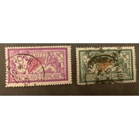 Lot de deux timbres oblitérés Type Merson, Année 1925, Réf. 206, 207.