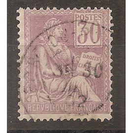 115 (1900) Mouchon Type I 30c violet Oblitéré (cote 6e) (8789)