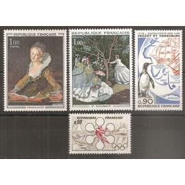 1702 à 1705 (1972) Fragonard / Monet / Crozet et Kerguelen / Sapporo N** (cote 4,5e) (8789)