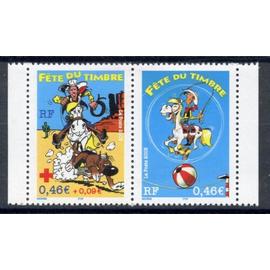 fête du timbre : lucky luke paire 3547A année 2003 n° 3546 3547 yvert et tellier luxe