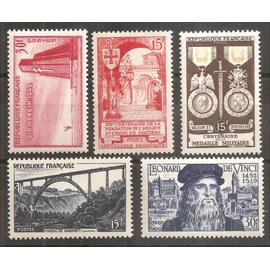 925 à 929 (1952) Série de timbres neufs N** (cote 16,75e) (7832)