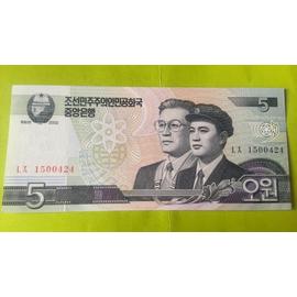 Billet Corée du Nord 5 Won 2002