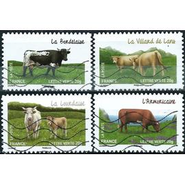 france 2014, série "les vaches de nos régions, beaux timbres yvert 954 l