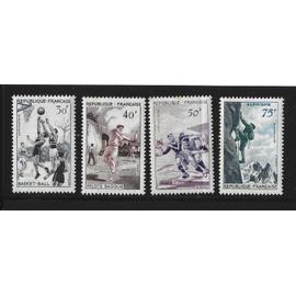 Série De Timbres France Année 1956 Y&t 1072-1075 Neufs Sans Charnière