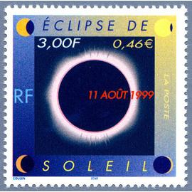 france 1999, très beau timbre neuf** luxe yvert 3261 France 1999, Éclipse De Soleil Du 11 Août 1999.