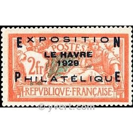 exposition philatélique du Havre : type Merson surchargé année 1929 n° 257A yvert et tellier qualité+ sans gomme