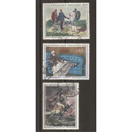 1363 à 1365 (1962) Courbet - Manet - Géricault oblitérés (cote 9e) (7453)