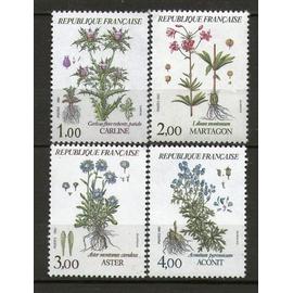 flore et faune de France : fleurs des champs série complète année 1983 n° 2266 2267 2268 2269 yvert et tellier luxe