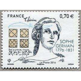 france 2016, très beau timbre neuf** luxe yvert 5036, sophie germain, mathématicienne et philosophe française..