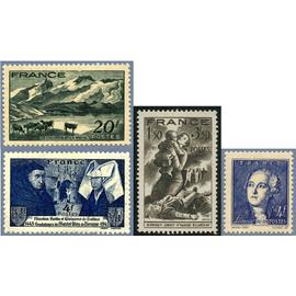 france 1943, très beaux timbres neufs** luxe yvert 581 lavoisier, 582 paysage du dauphiné, 583 500 ans de l