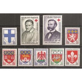 1180 à 1186 et 1187 - 1188 (1958) Séries Armoiries et Croix-Rouge N** (cote 3,95e) (8864)