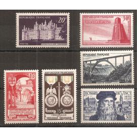 924 à 929 (1952) Série de timbres neufs N** (cote 17,4e) (8924)