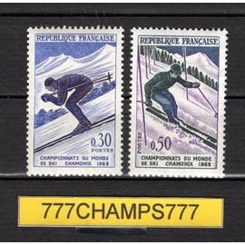 championnats du monde de ski à chamonix. 1962. y & t 1326, 1327