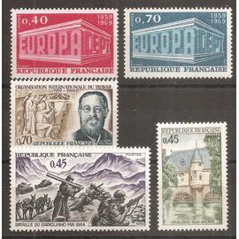 1598 à 1602 (1969) Série de timbres neufs N** (cote 3,05e) (8942)
