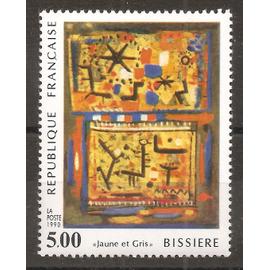 2672 (1990) Roger Bissière Jaune et Gris N** (cote 2,75e) (0886)