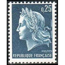 Timbre France 1967 Oblitéré- Marianne de Cheffer - 0.25 Yt1535