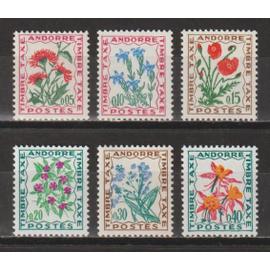 Andorre, 1964-1971, Timbres-Taxe, Flore (Fleurs Des Champs), N°46 À 51, Neufs.