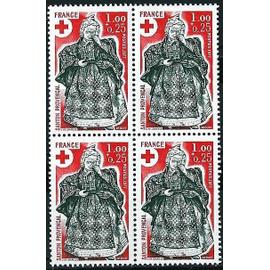 france 1977, très beau bloc 4 timbres neufs** luxe croix rouge yvert 1960 - santon provençal.