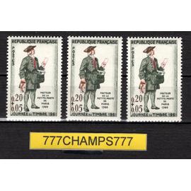 journée du timbre. facteur de la petite poste de paris. 1961. y & t 1285