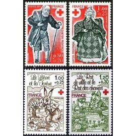 france 1977 / 1978, très belles paires croix rouge neuves** luxe, timbres yvert 1959 & 1960 santons de provence, et 2024 2025 fables de la fontaine.