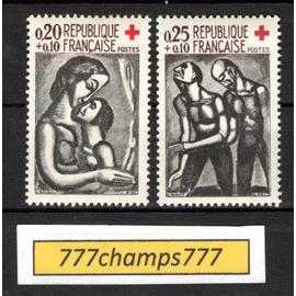 croix rouge. oeuvres de rouault. 1961. y & t 1323, 1324