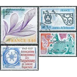 France 1977, beaux timbres Yvert 1927 Journée Du Timbre, 1930 Société D