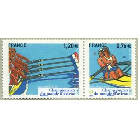 france 2015, très belle paire timbres yvert 4973 - 4974, Aiguebelette, Championnats du monde d'aviron.