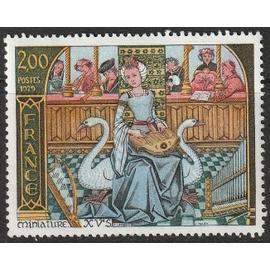 Miniature du quinzième siècle sur la musique. 1979 timbre neuf** n° 2033