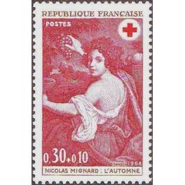 Timbre France 1968 Neuf- Nicolas Mignard : L´Automne - Croix Rouge- 0.30+0.10 Yt 1581