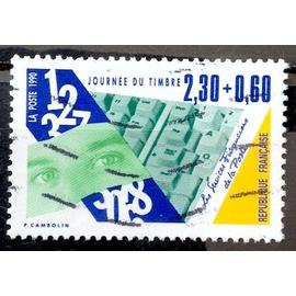Journée Timbre 1990 - Services Financiers Poste (Yeux sur Vert) 2,30+0,60 (Très Joli n° 2640) Obl - France Année 1990 - brn83 - N14411