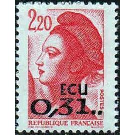 Timbre France 1988 , Neuf - Liberté Ecu 0.31 - 2.20 Yt 2530