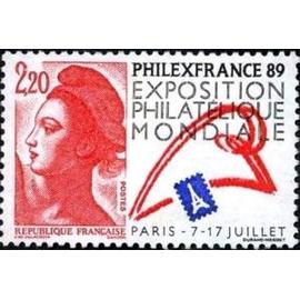 Timbre France 1988 , Neuf -Philexfrance 89 - 2.20 Yt 2524
