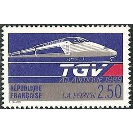 Timbre France 1989 , Neuf - Le Tgv Atlantique - 2.50 Yt 2607
