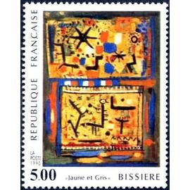 Timbre France 1990 , Neuf - « Jaune Et Gris » De Roger Bissière - 5.00 Yt 2672