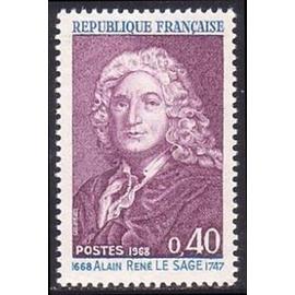 Timbre France 1968, Neuf - Alain René Le Sage (1668-1747) - 0.40 Yt 1558